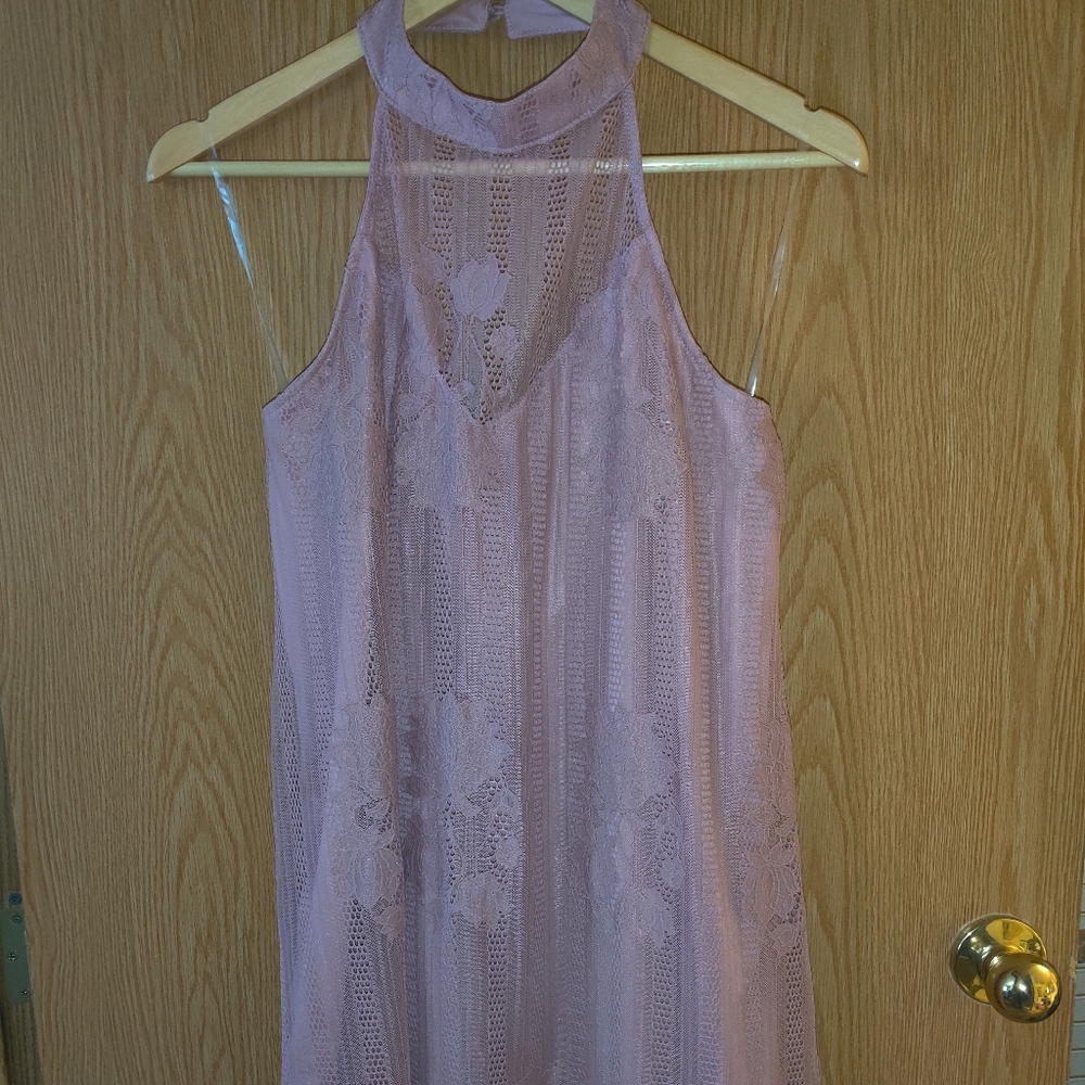 Flirty lace halter dress